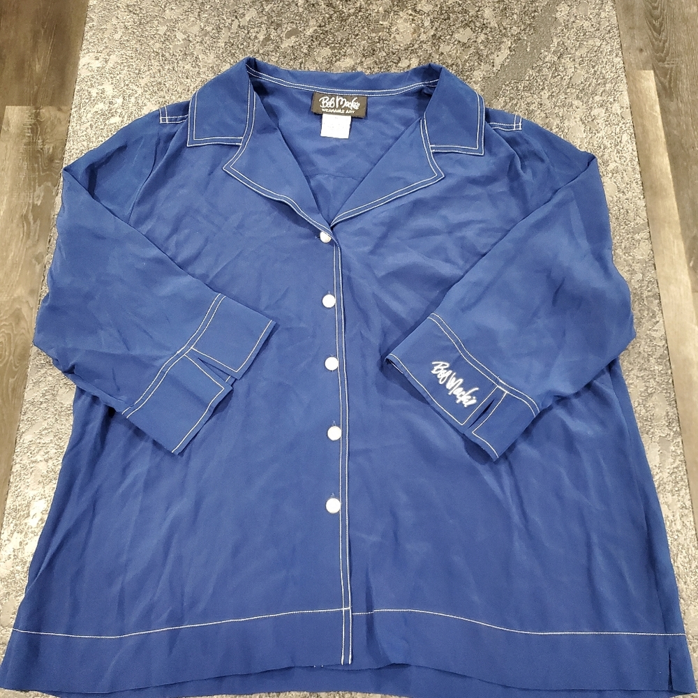 100% Silk Bob Mackie Button Down